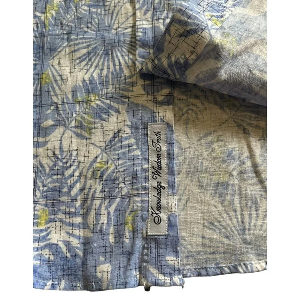 Robert Graham Spencer Floral Tropical‎ Leaf Blue White S/S Shirt Men's S NEW - Picture 7 of 10